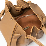 Plinio Visona Queen Small Top Handle Tassel Tote Tan - Big Bag NY