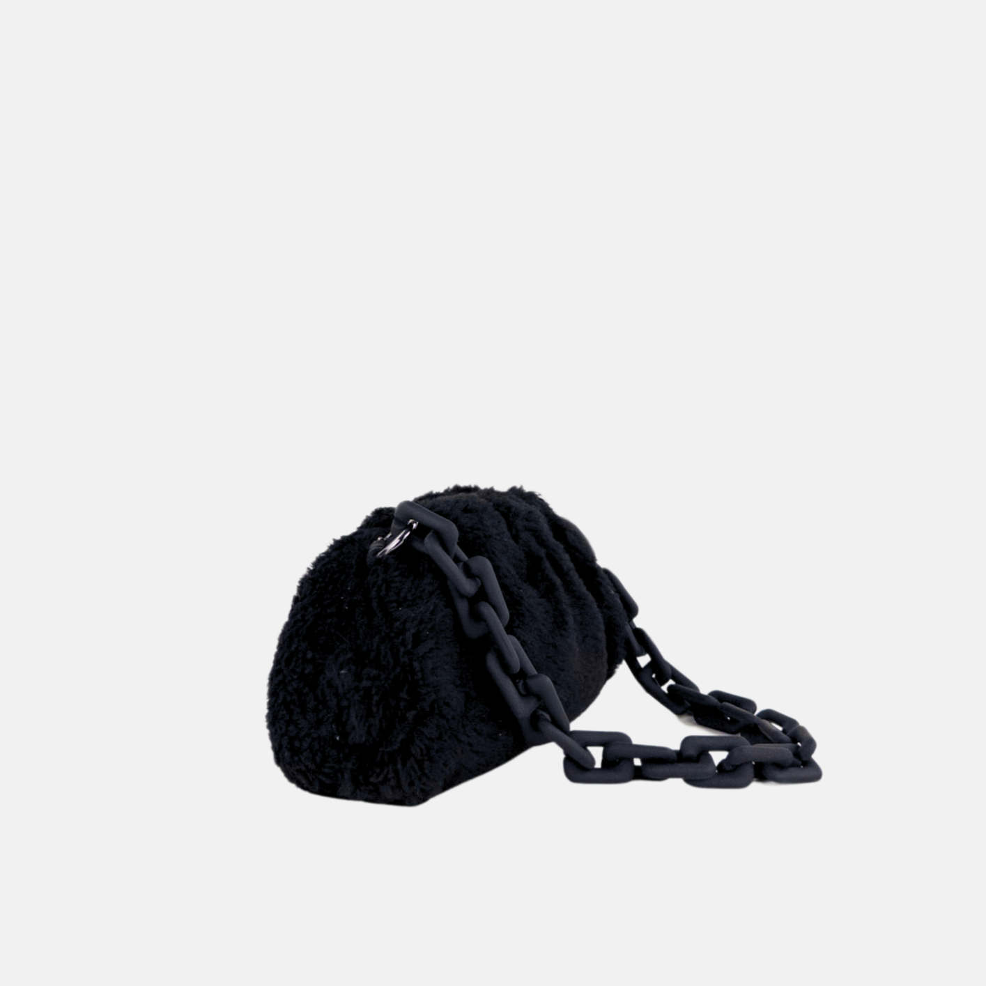 Black Laura DiMaggio Furry Pillow Shoulder Bag - Big Bag NY