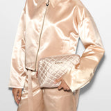 MZ Wallace Mica Cosmetic Case in Pale Rose Gold - Big Bag NY