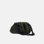 Khaki Laura DiMaggio Furry Pillow Shoulder Bag - Big Bag NY