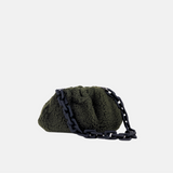 Khaki Laura DiMaggio Furry Pillow Shoulder Bag - Big Bag NY