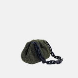 Khaki Laura DiMaggio Furry Pillow Shoulder Bag - Big Bag NY