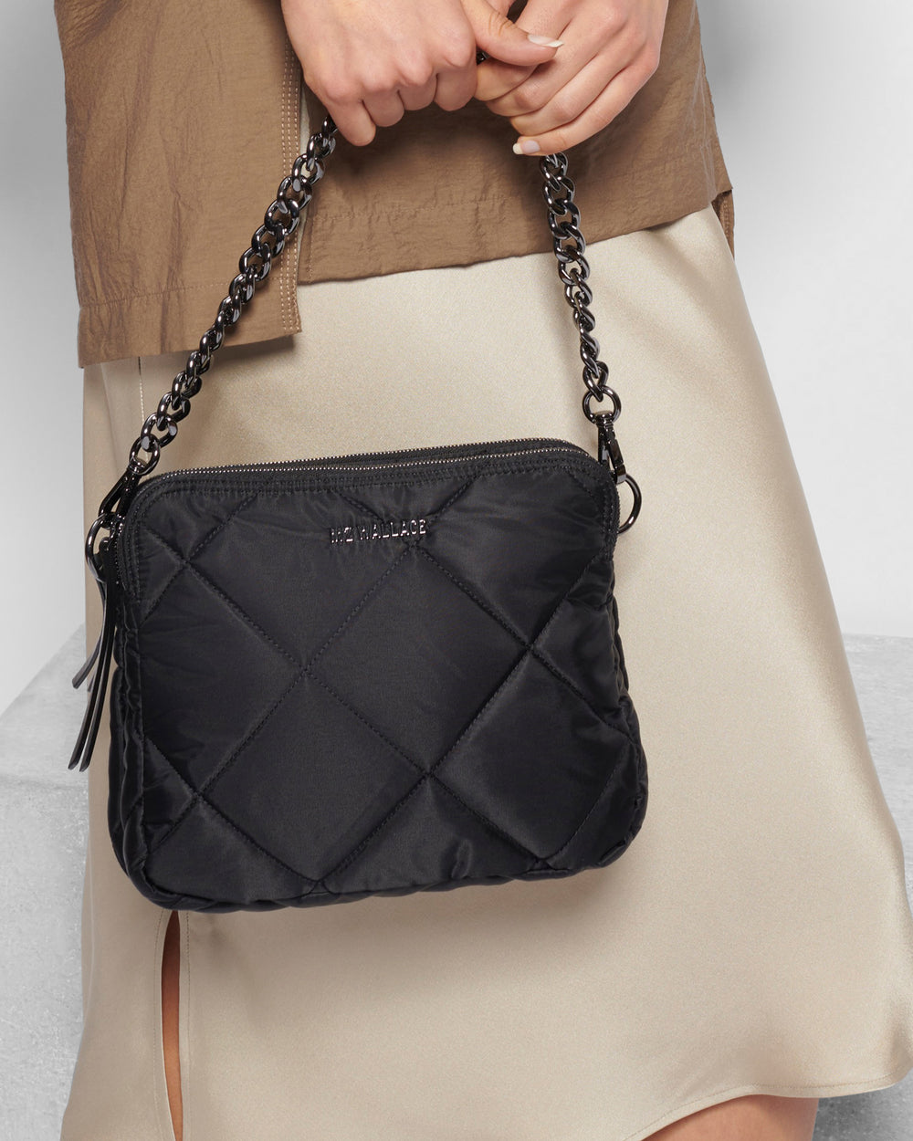 MZ Wallace Quilted Madison Crossbody in Black - Big Bag NY