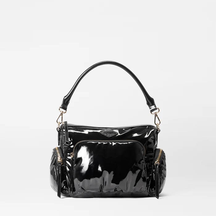 MZ Wallace Chelsea Crossbody Bag in Black Lacquer - Big Bag NY