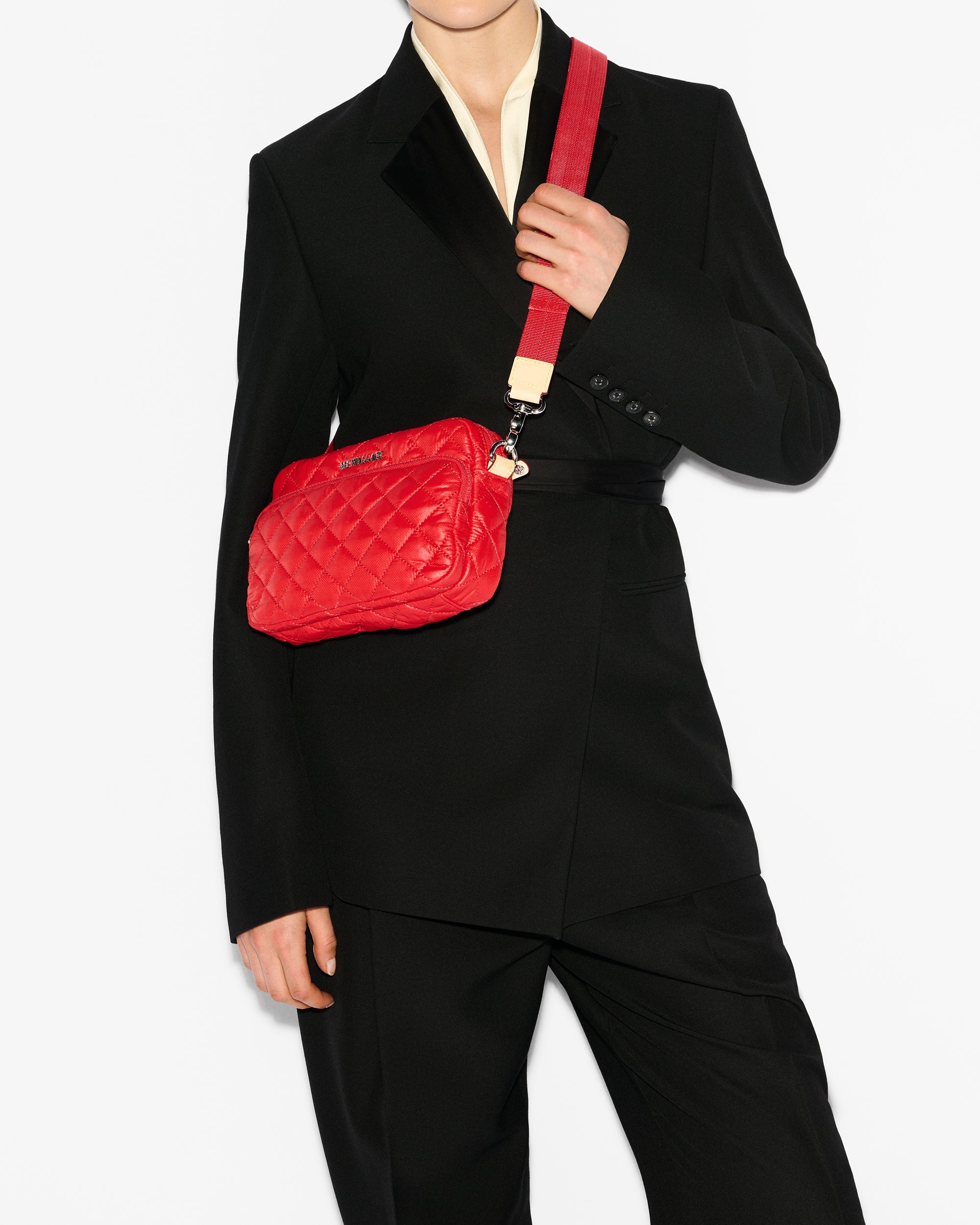 MZ Wallace Small Metro Camera Bag in Bright Cherry - Big Bag NY