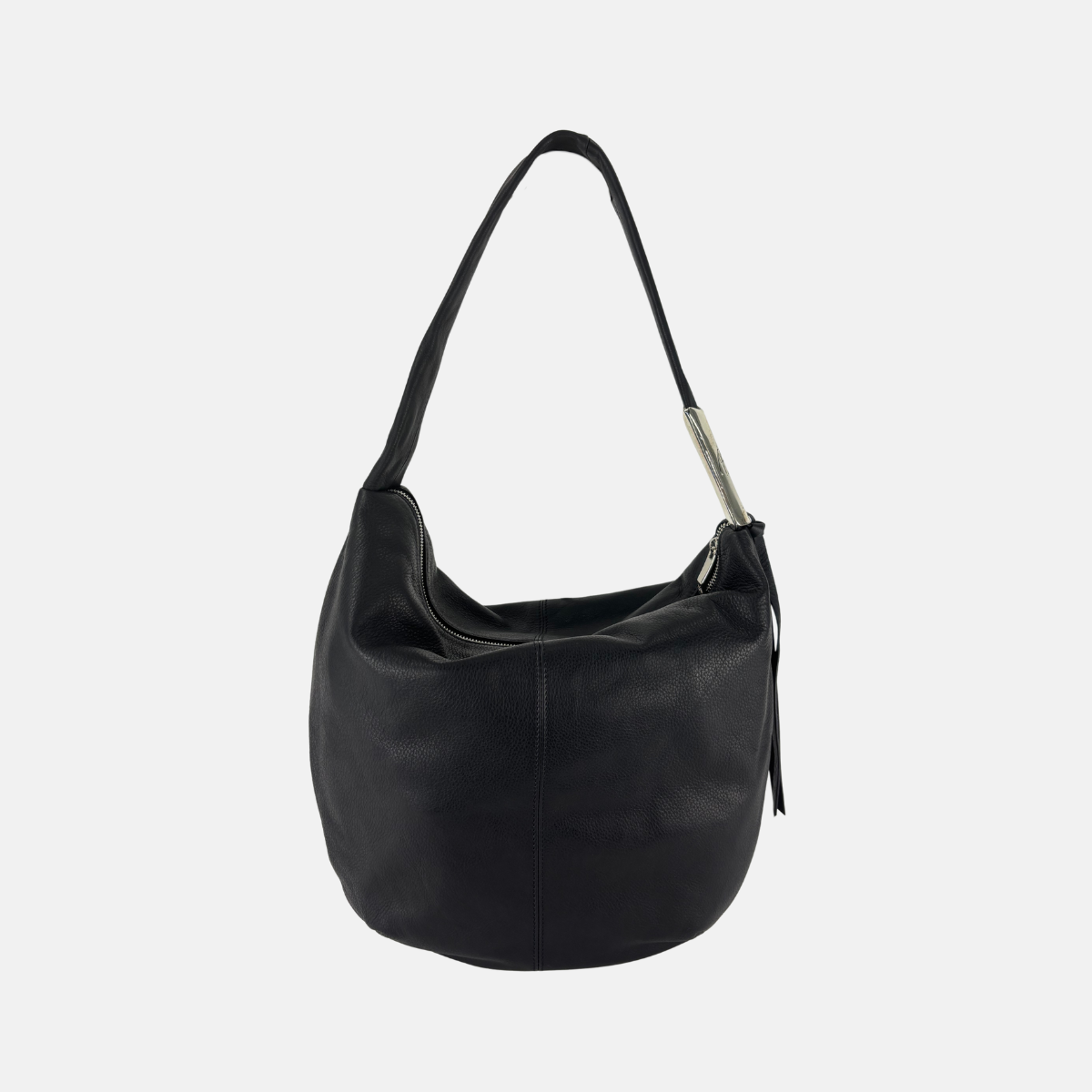 Angi Venezia Large Asymmetric Hobo with Silver Ornament - Big Bag NY