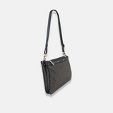 PLINIO Dual Compartment Crossbody Bag in Black - Big Bag NY