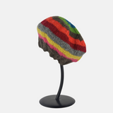 Striped Knit Beret in Brights