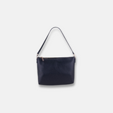 Plinio Visona Basic Zip Shoulder in Leather in Black - Big Bag NY