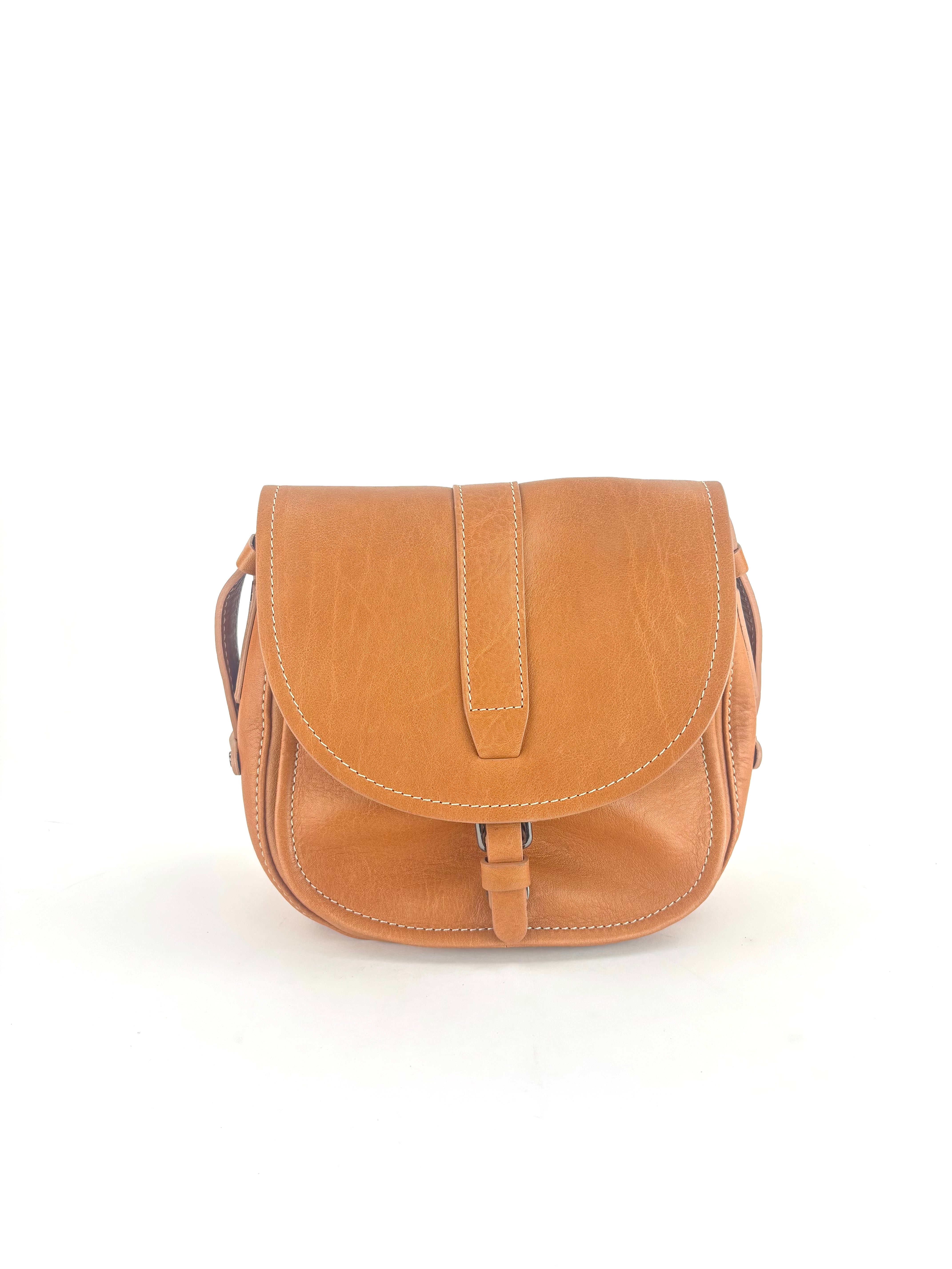 Medium Tuscan Leather Saddle Bag Beige - Big Bag NY