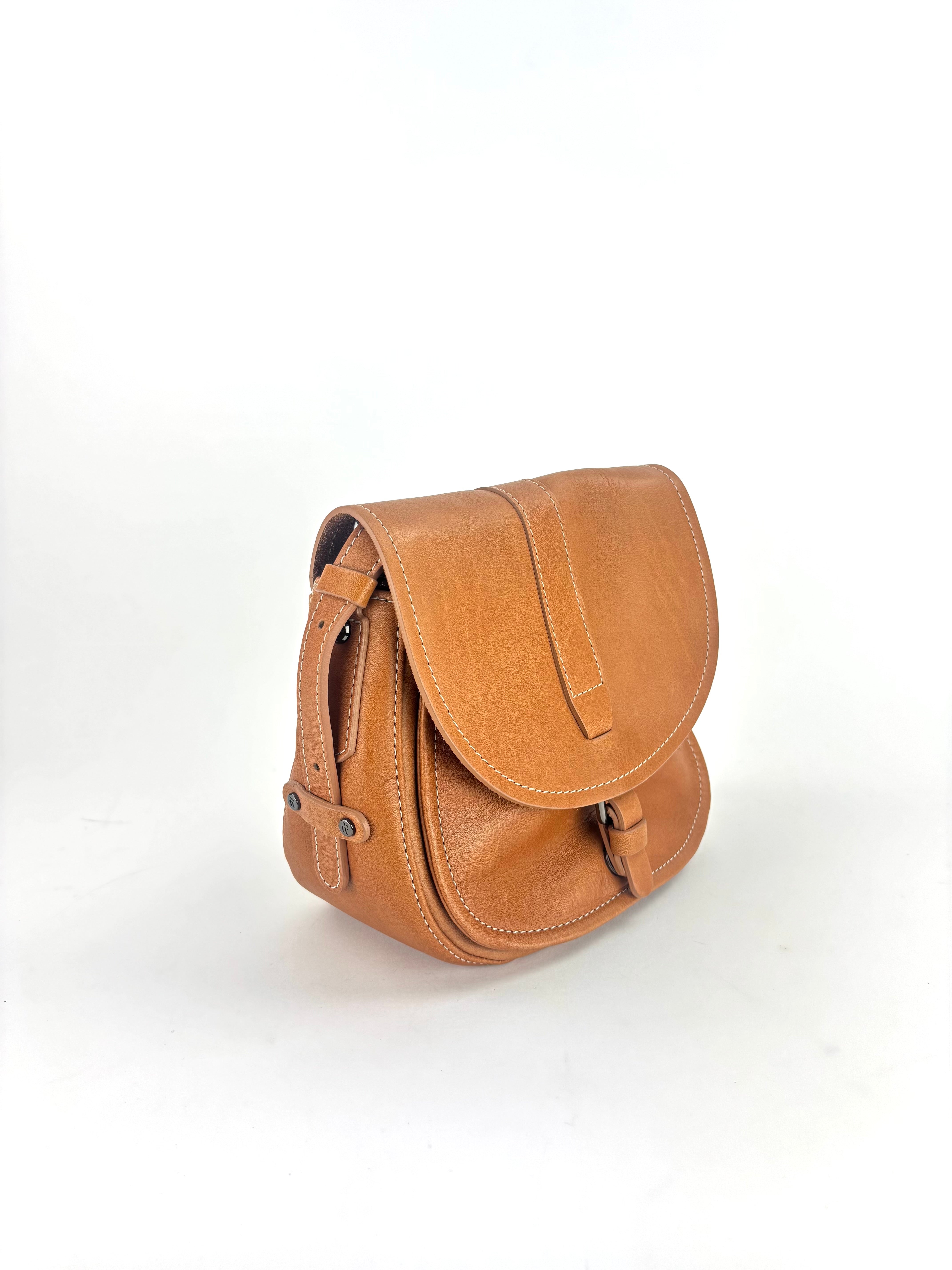 Medium Tuscan Leather Saddle Bag Beige - Big Bag NY