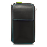 Mywalit Zip Round Multi Purse with Shoulder Strap in Black Pace - Big Bag NY