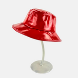 Glossy Bucket Rain Hat in Red - Big Bag NY