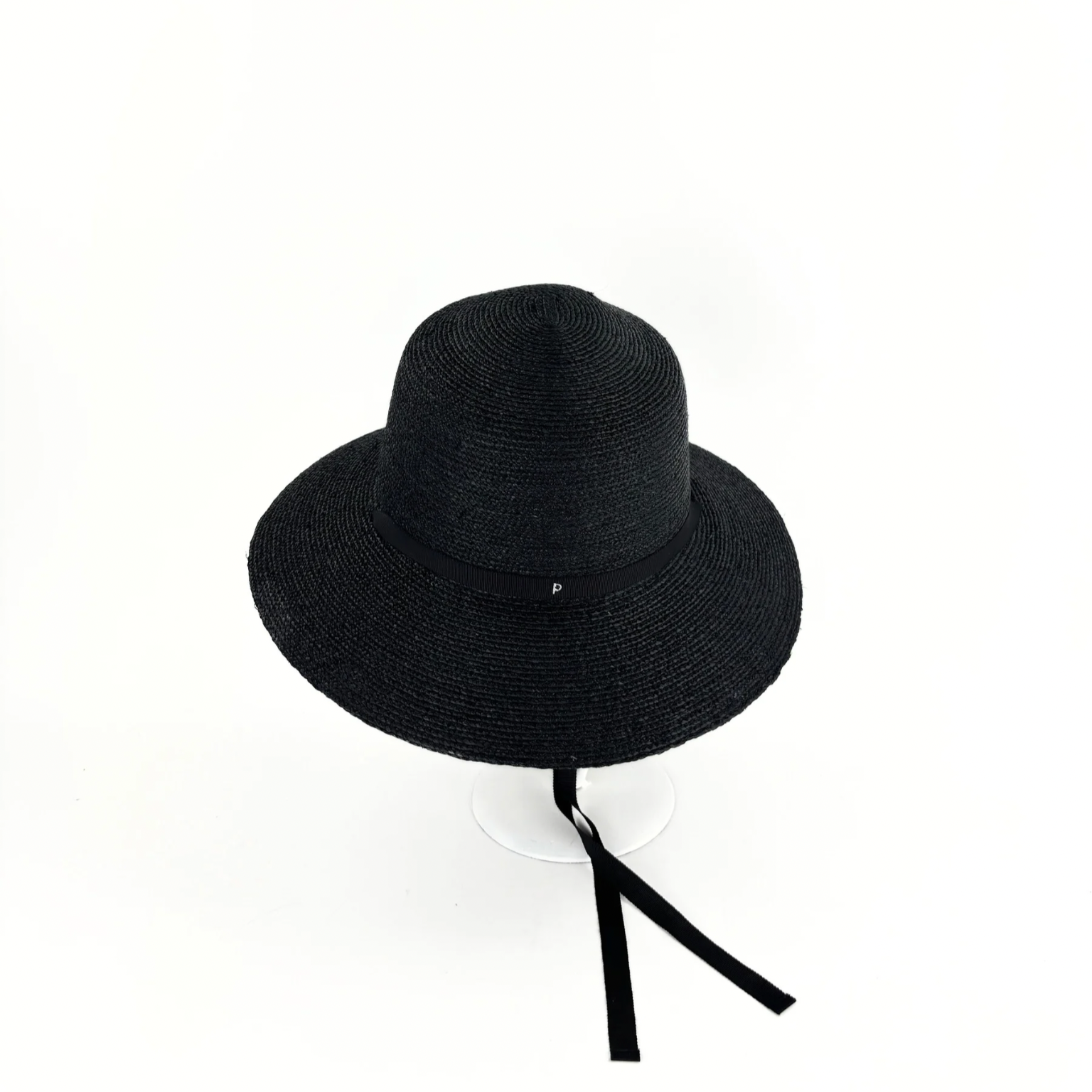 PCNQ HENRI Raffia Classic Flat Top Wide Brim Sun Hat with Ribbon Ties - Big Bag NY