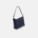 Plinio Visona Basic Zip Shoulder in Leather in Black - Big Bag NY