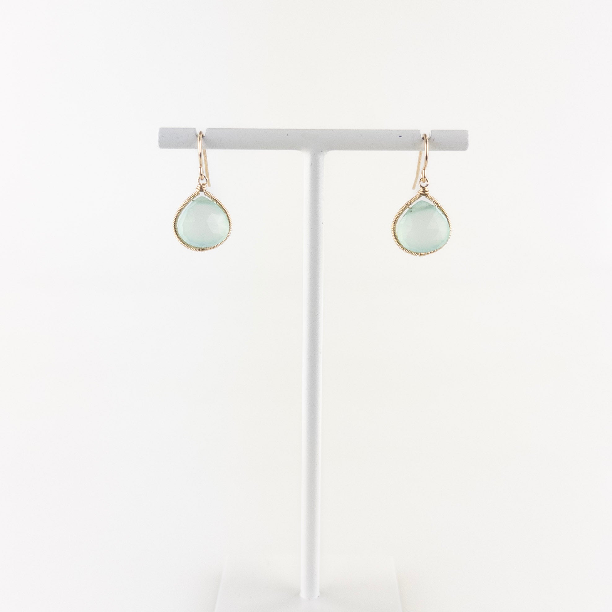 Lina's Simple Teardrop Earring  Blue Chalcedony - Big Bag NY