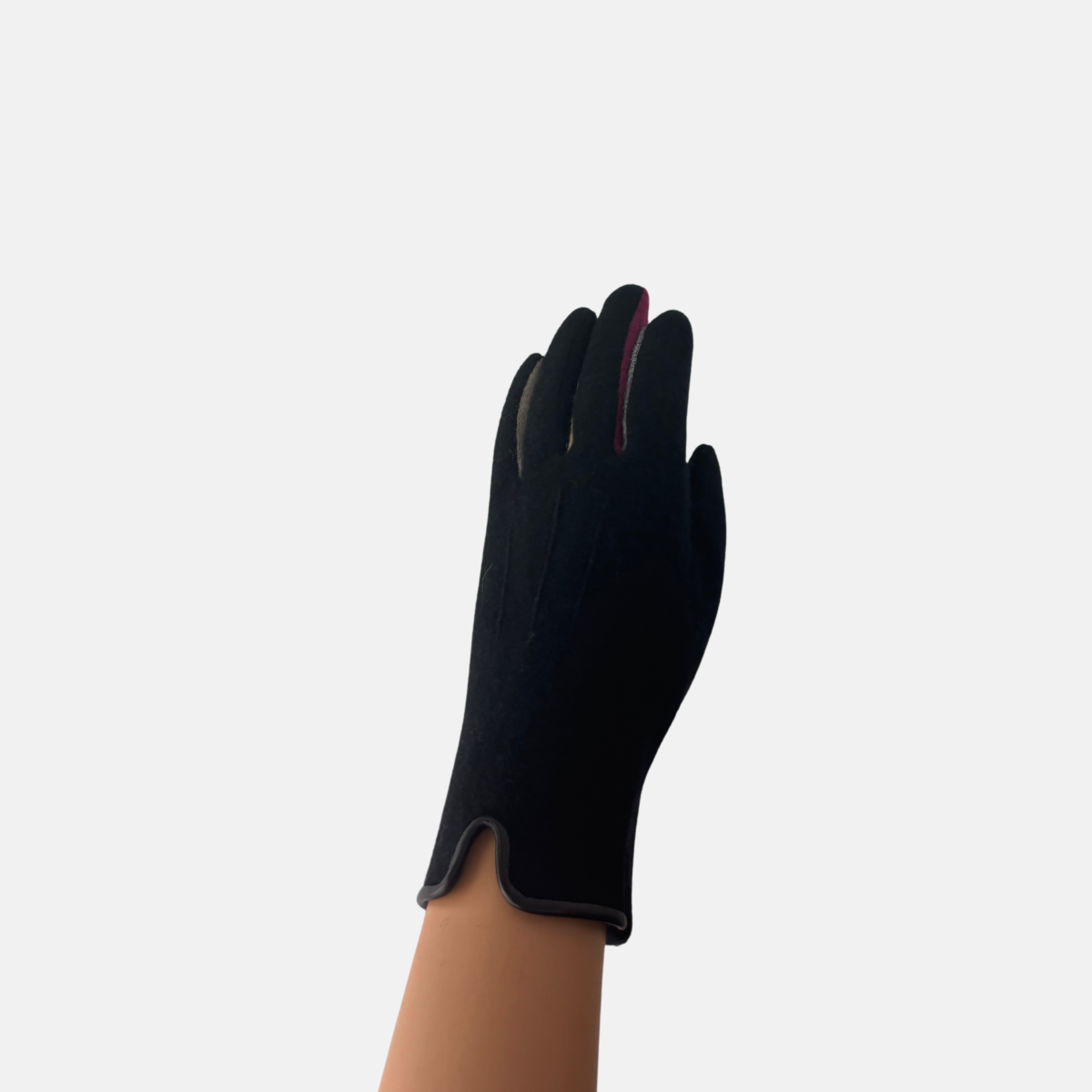 Black L'Apero BOURGET Texting Gloves Black/Purple - Big Bag NY