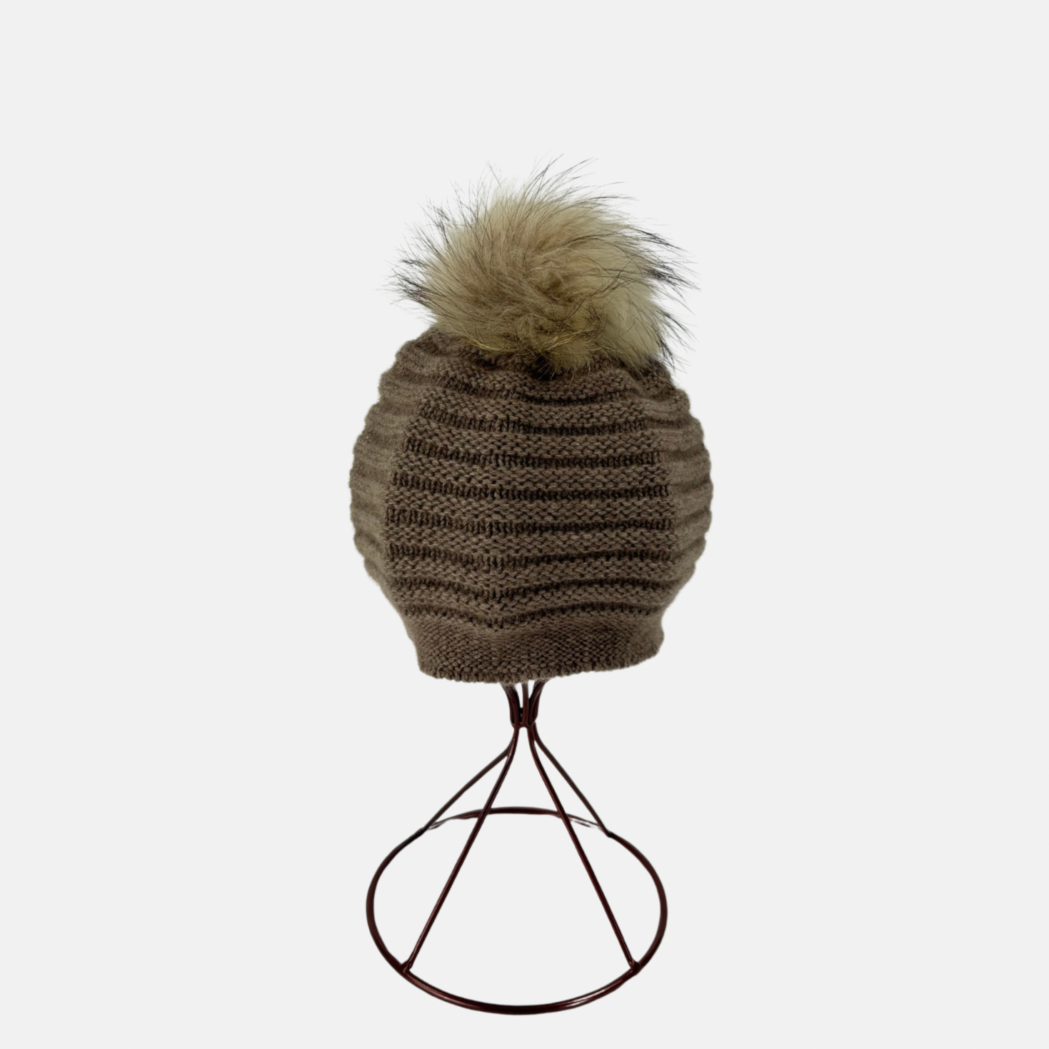 Angiolo Frasconi Cashmere Ribbed Pom Pom Hat - Big Bag NY