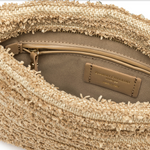 Gianni Chiarini Brenda Tweed Shoulder Bag with Detachable Crossbody Strap Natural - Big Bag NY