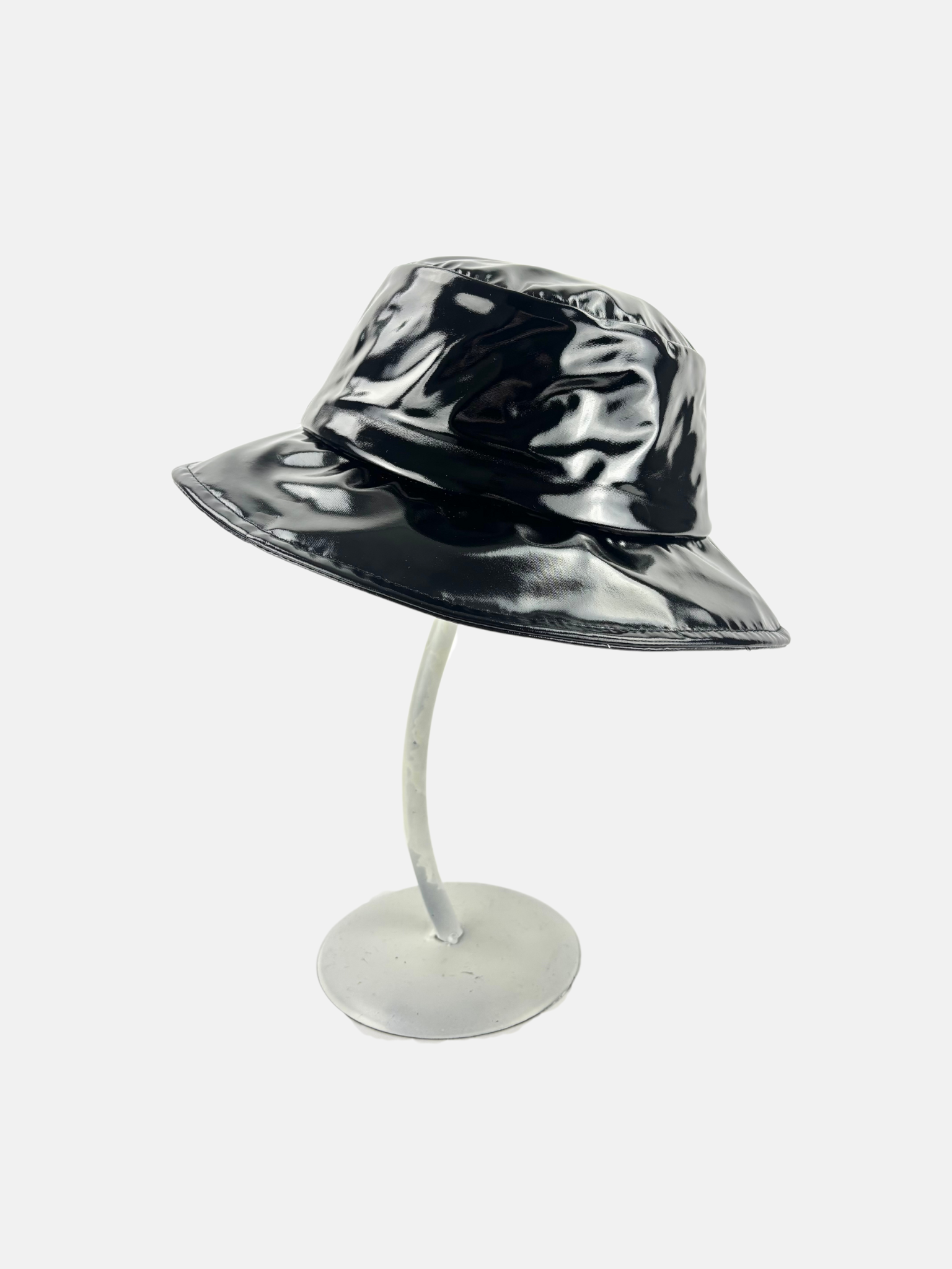 Glossy Bucket Rain Hat in Black - Big Bag NY