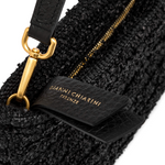 Gianni Chiarini Brenda Tweed Shoulder Bag with Detachable Crossbody Strap Black - Big Bag NY