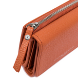 Gianni Chiarini Compact Trifold with Large Zip Pocket Coral Orange - Big Bag NY