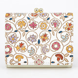 Small Golden Flowers Small Gamaguchi Trifold Wallet - Big Bag NY
