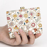 Small Golden Flowers Small Gamaguchi Trifold Wallet - Big Bag NY