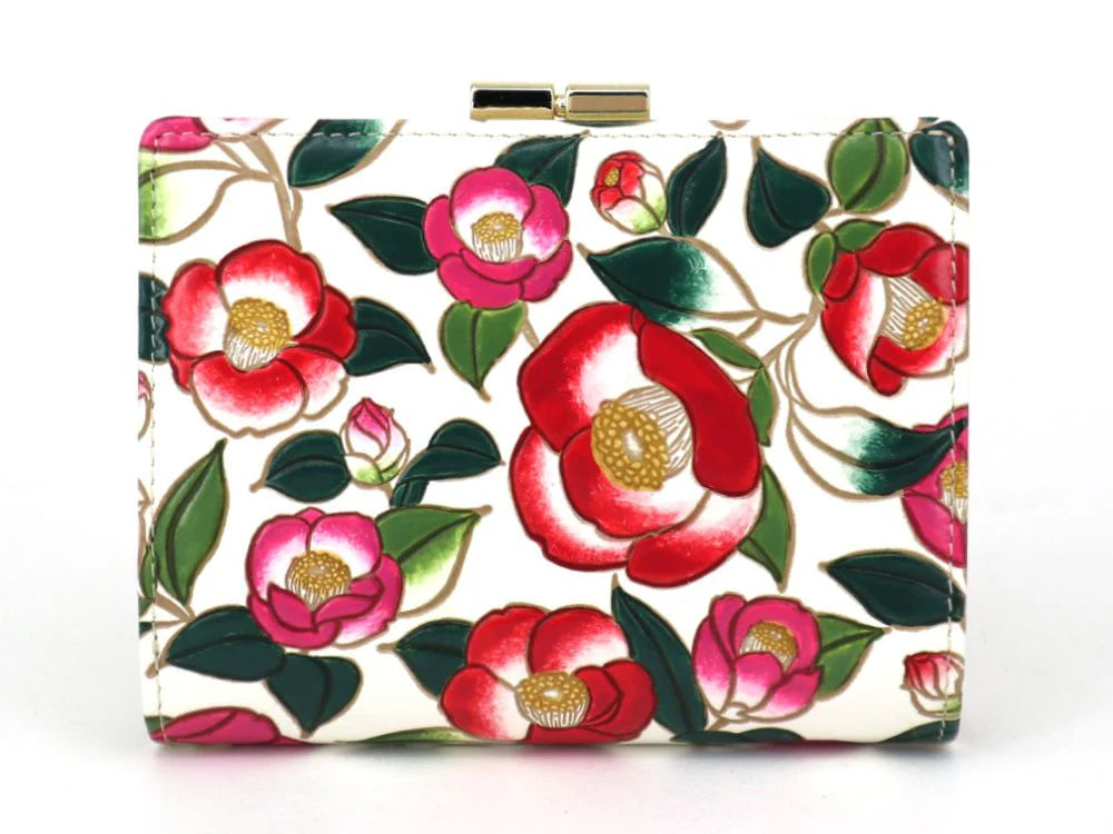 Camellia Gamasatsu Square Billfold with Clasp - Big Bag NY