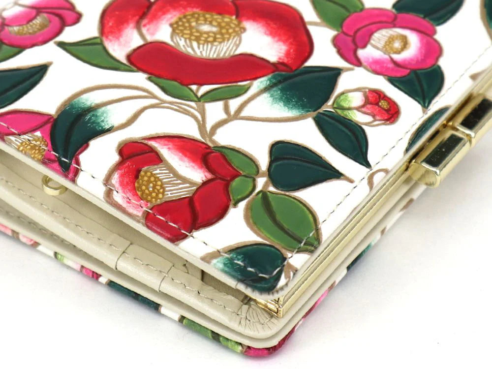 Camellia Gamasatsu Square Billfold with Clasp - Big Bag NY