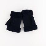 Black Santacana Shearling Fingerless Gloves - Big Bag NY