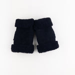 Black Santacana Shearling Fingerless Gloves - Big Bag NY