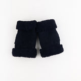 Black Santacana Shearling Fingerless Gloves - Big Bag NY