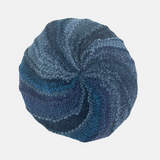 Striped Knit Beret with Flower