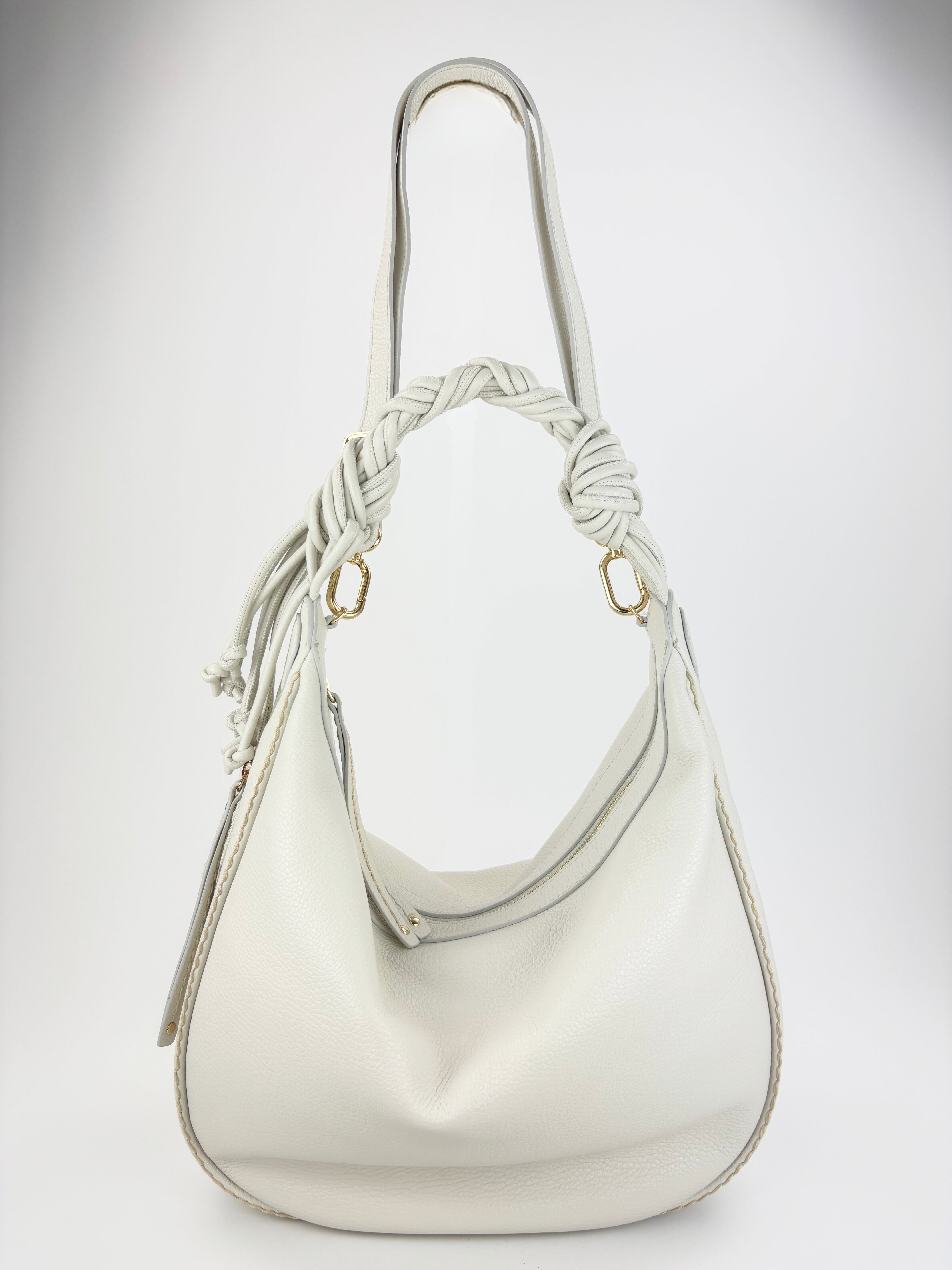 Plinio Visona Braided Strap Hobo Tassel Medium Round Bag - Big Bag NY