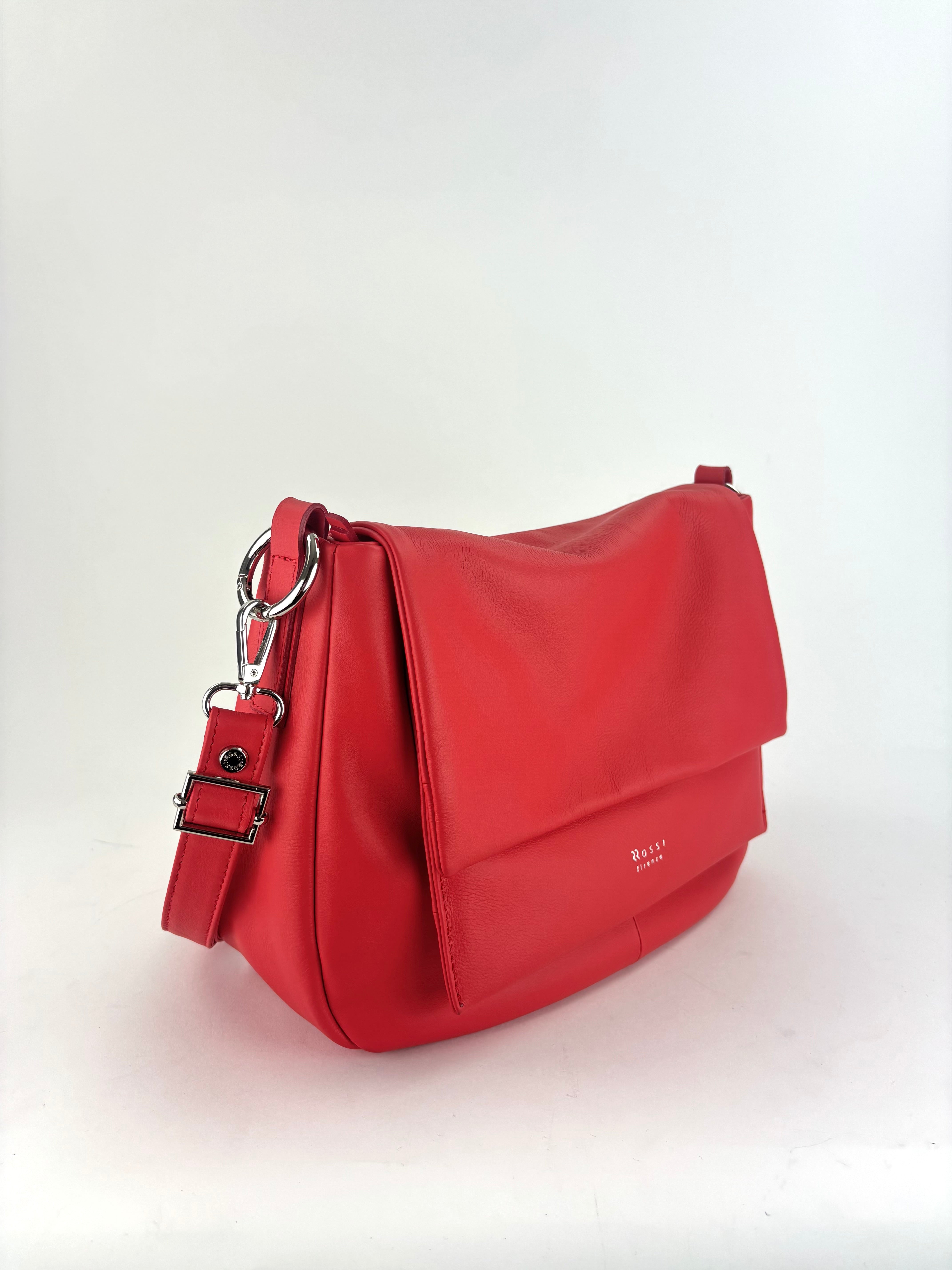 Ultrasmooth Calfskin Multi Compartment Shoulder Bag Red - Big Bag NY