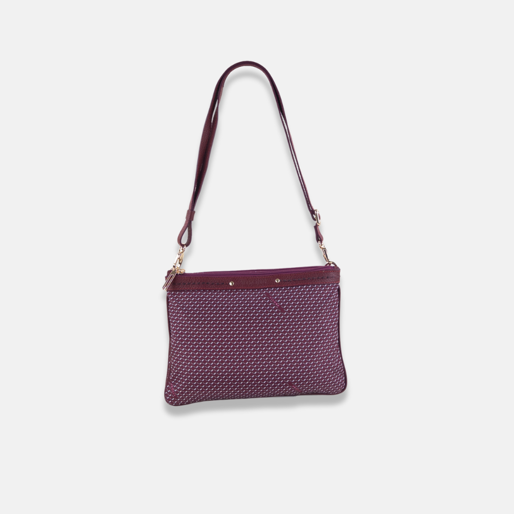 PLINIO Dual Compartment Crossbody Bag in Bordo - Big Bag NY