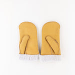 Santacana Shearling Mittens in Yellow - Big Bag NY