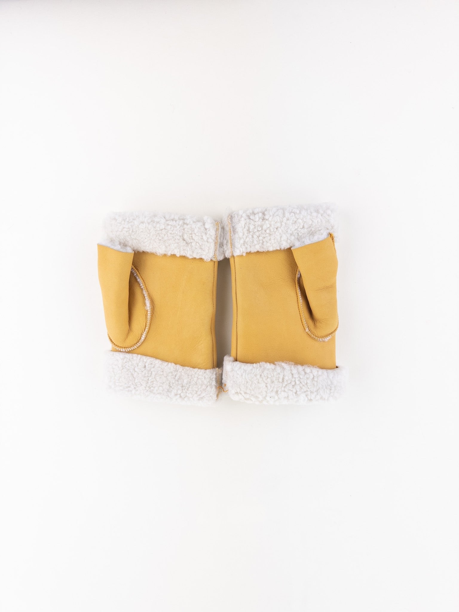Yellow Santacana Shearling Fingerless Gloves - Big Bag NY