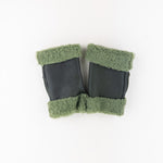 Green Santacana Shearling Fingerless Gloves - Big Bag NY