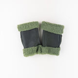 Green Santacana Shearling Fingerless Gloves - Big Bag NY