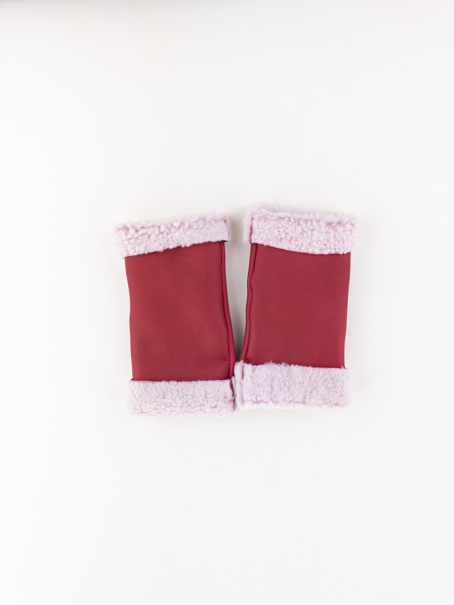 Red Santacana Shearling Fingerless Gloves - Big Bag NY