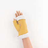 Yellow Santacana Shearling Fingerless Gloves - Big Bag NY