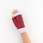 Red Santacana Shearling Fingerless Gloves - Big Bag NY