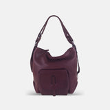 Rossi Convertible 3-Way Leather Bag in Burgundy - Big Bag NY