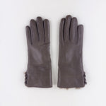 Gala 3 Button Leather Gloves with Cashmere Lining in Taupe - Big Bag NY