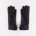 Gala 3 Button Leather Gloves with Cashmere Lining in Black - Big Bag NY