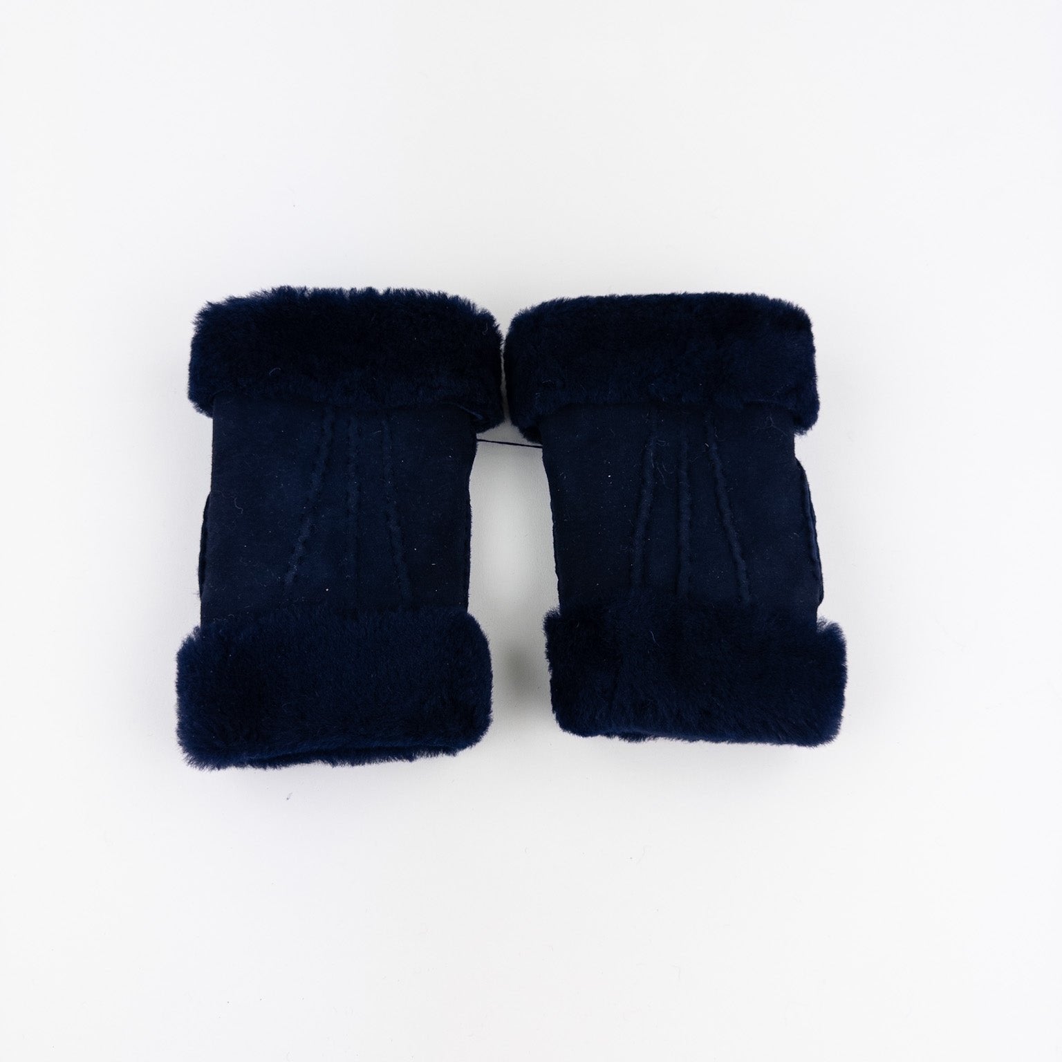Gala Fingerless Shearling Glove in Navy - Big Bag NY