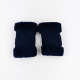 Gala Fingerless Shearling Glove in Navy - Big Bag NY