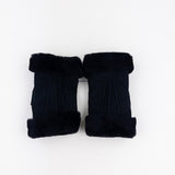 Gala Fingerless Shearling Glove in Black - Big Bag NY
